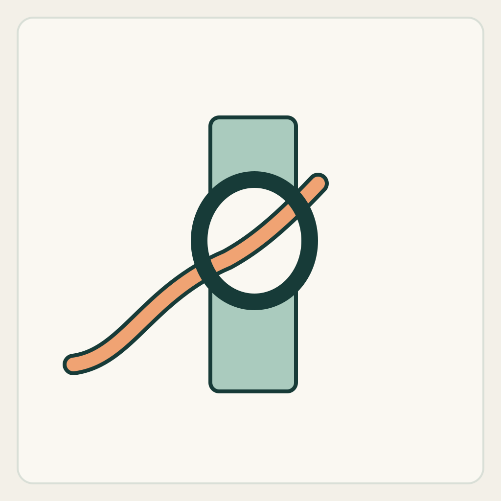 MiniMax H3 threading prompt: keep one cord continuous through a fixed eyelet