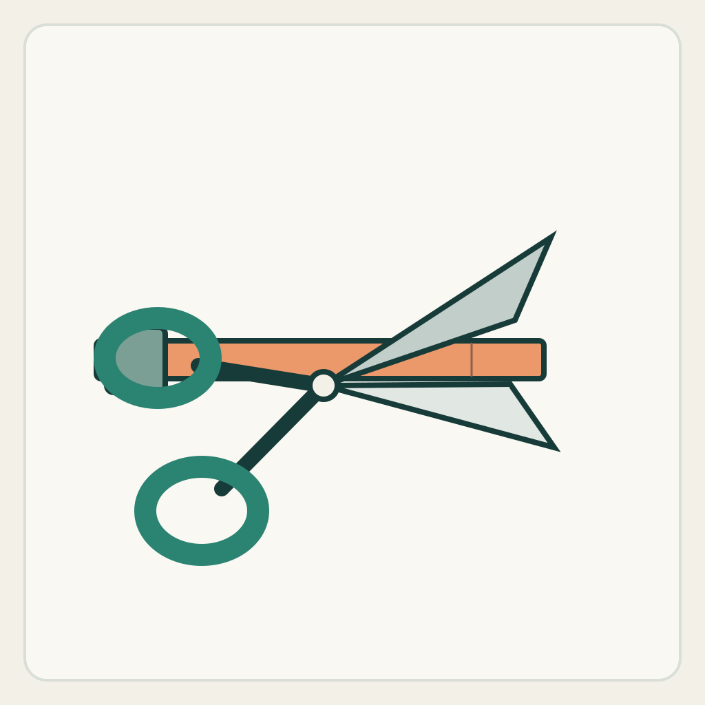MiniMax H3 scissors prompt: one snip, one separated paper tip
