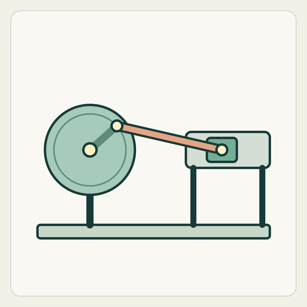 MiniMax H3 crank-slider prompt: keep both rod pivots attached