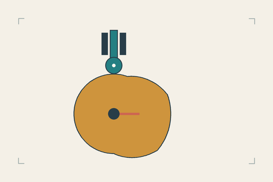 Cam-follower animation prompt: keep contact through rise, dwell and return