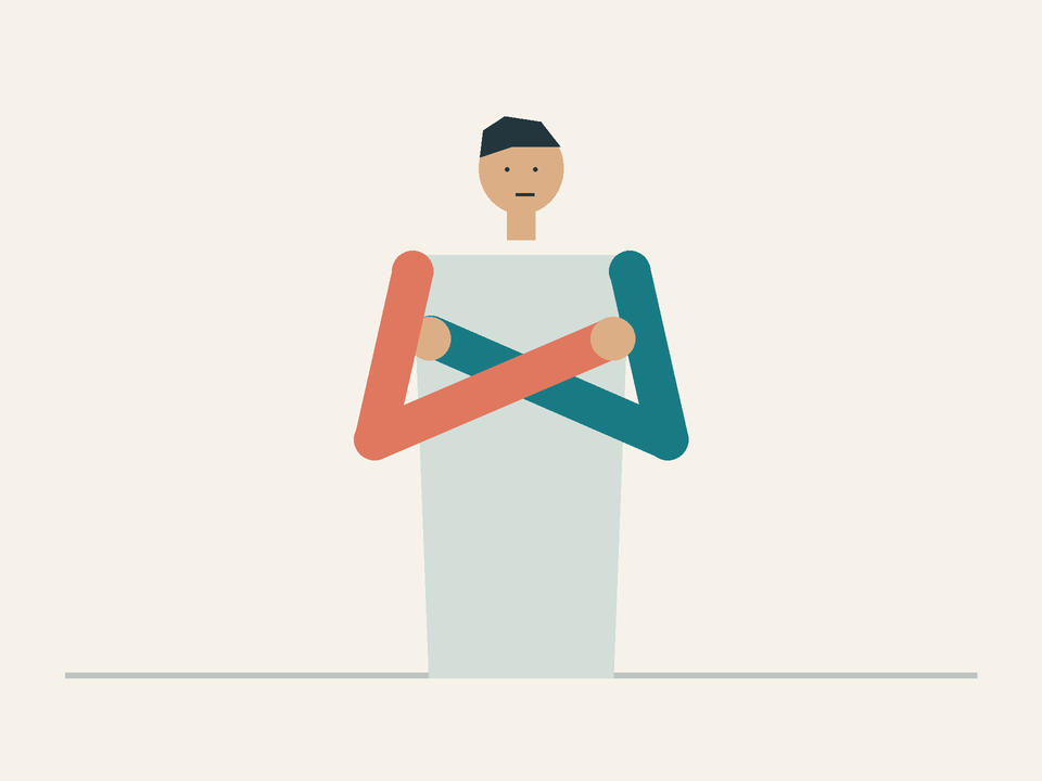 Uncross the arms: keep each wrist attached through the overlap